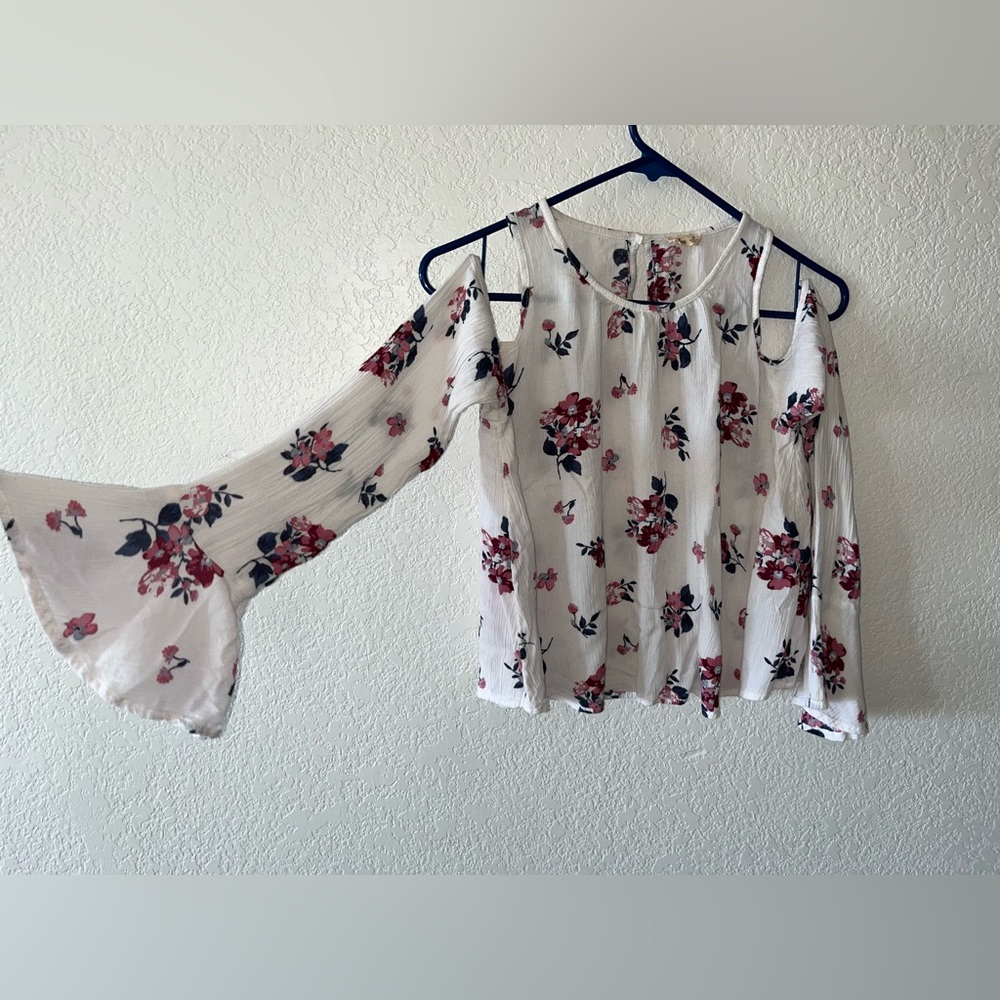 Hollister part off shoulder flowy long sleeve.